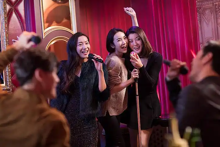快乐的朋友们在ktv唱歌