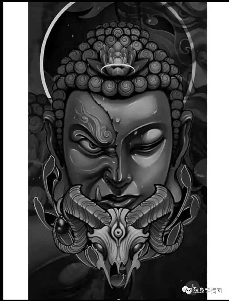 纹身也清新 我的纹身分享 一念成佛一念成魔 纹身 纹身手稿 善恶纹身