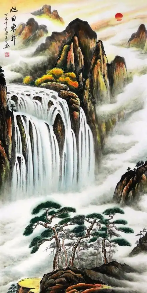 高清实景山水画图片 全景山水画图片