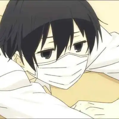 侧面帅气男生戴口罩头像