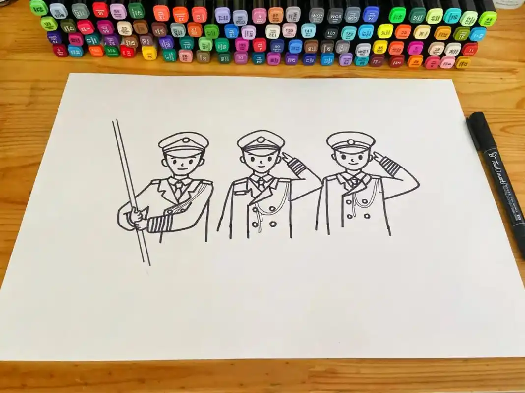 八·一 建军节.八一建军节主题绘画,海陆空三军儿童画;致敬中 - 抖音