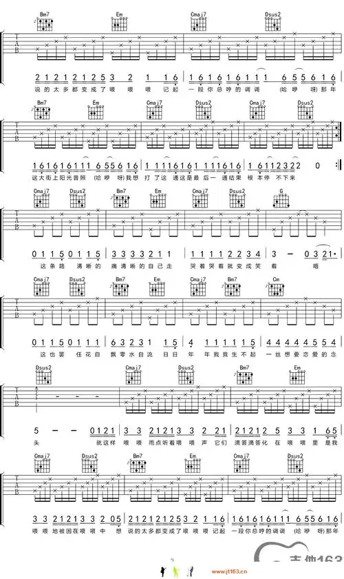 干物女吉他谱 a调高清版-z新豪编配-哦漏