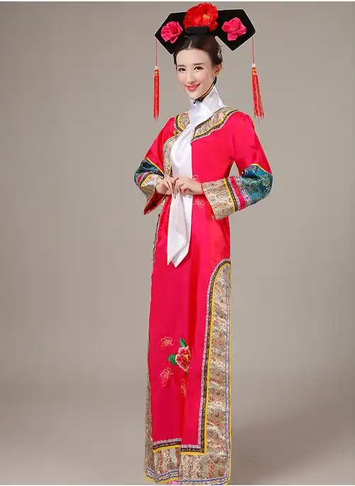 拍戏穿的女汉服装剧场表演连衣裙清朝格格古服饰演出服贵妃宫廷满族旗