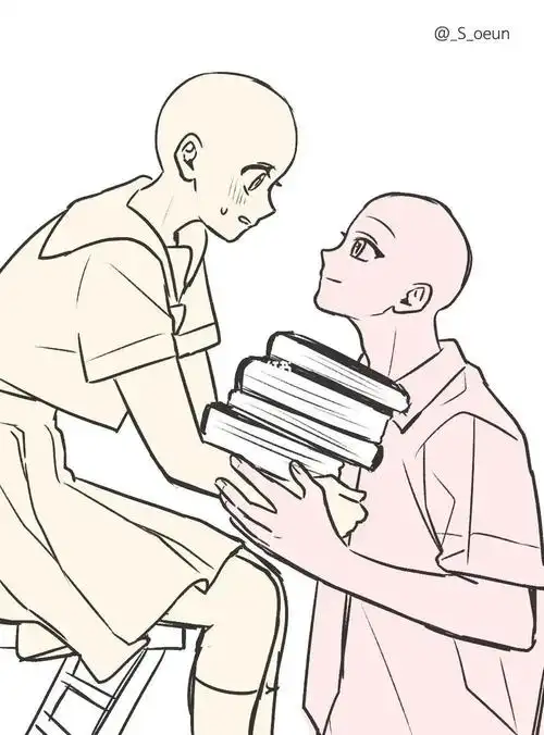 情侣cp双人互动姿势绘画参考