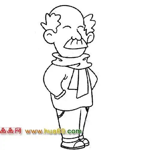 简笔画微笑的老人1