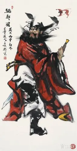 北京无极堂书画院推荐名家画家刘文顺国画钟馗 驱邪图 手绘开光