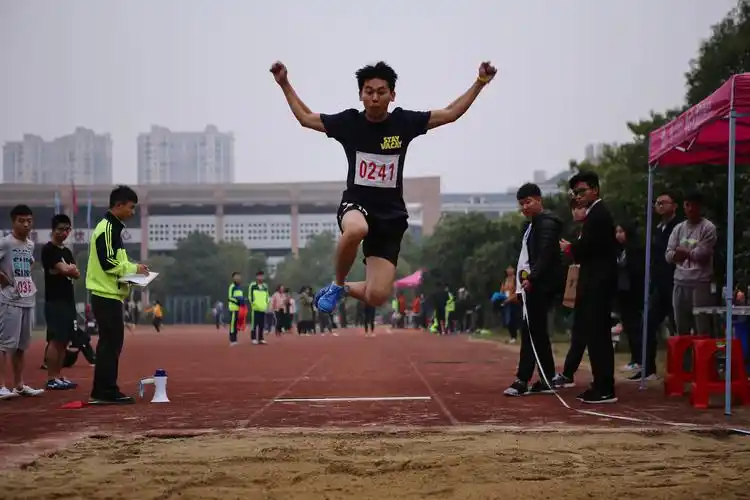 运动员正在进行三级跳比赛.林俊任/摄