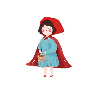 手绘可爱小红帽童话人物设计