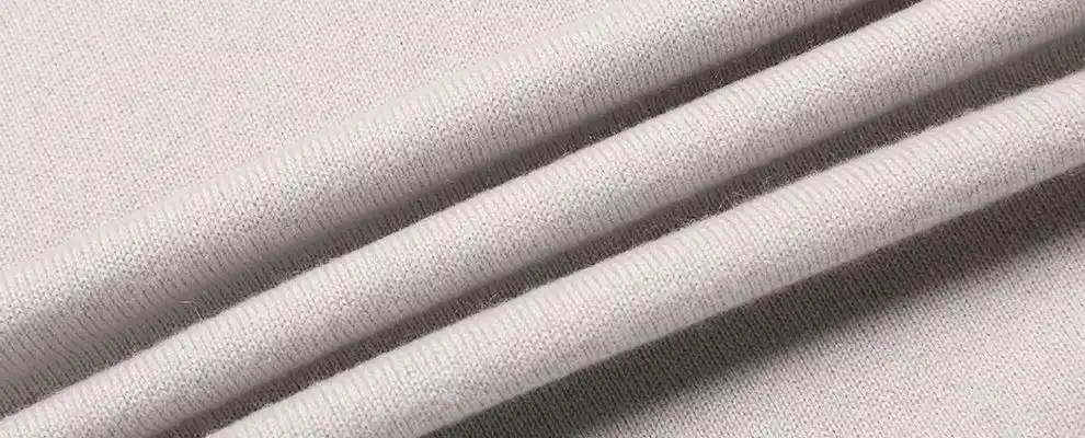 灰白色100%山羊绒女士长袖连帽针织衫