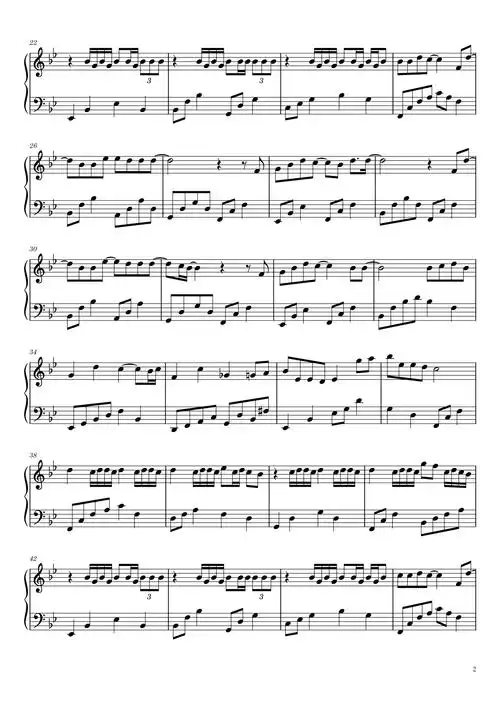 周杰伦【说好不哭-周杰伦-简易降b调钢琴谱】_在线免费打印下载-爱