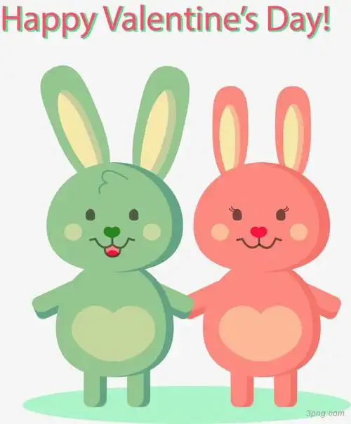 两只兔子手绘小粉色兔子插画兔子手绘的兔子卡通卡通白色兔子卡通矢量