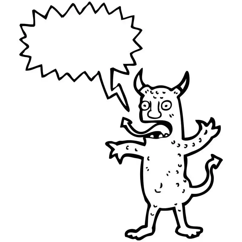 魔鬼,向量,在白色背景上的卡通恶魔