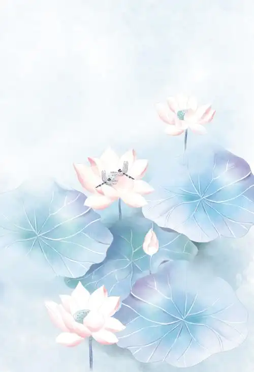 《曲池荷》系列手账本封面插画