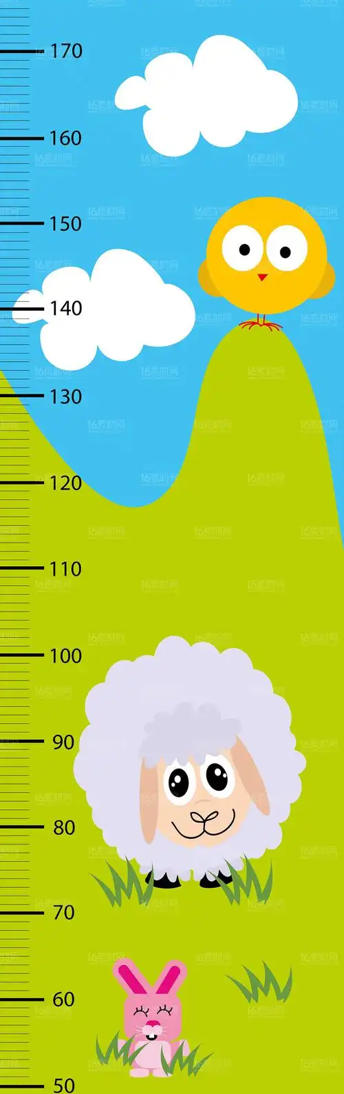 卡通量身高尺设计矢量素材