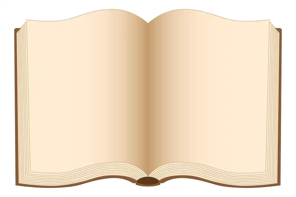 打开的书,打开空白页的书.在白色背景上的插图