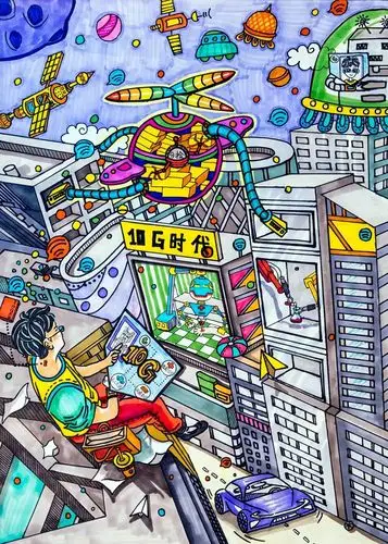 线上展览第三十四届杭州市青少年科技创新大赛优秀少儿科幻画欣赏第二