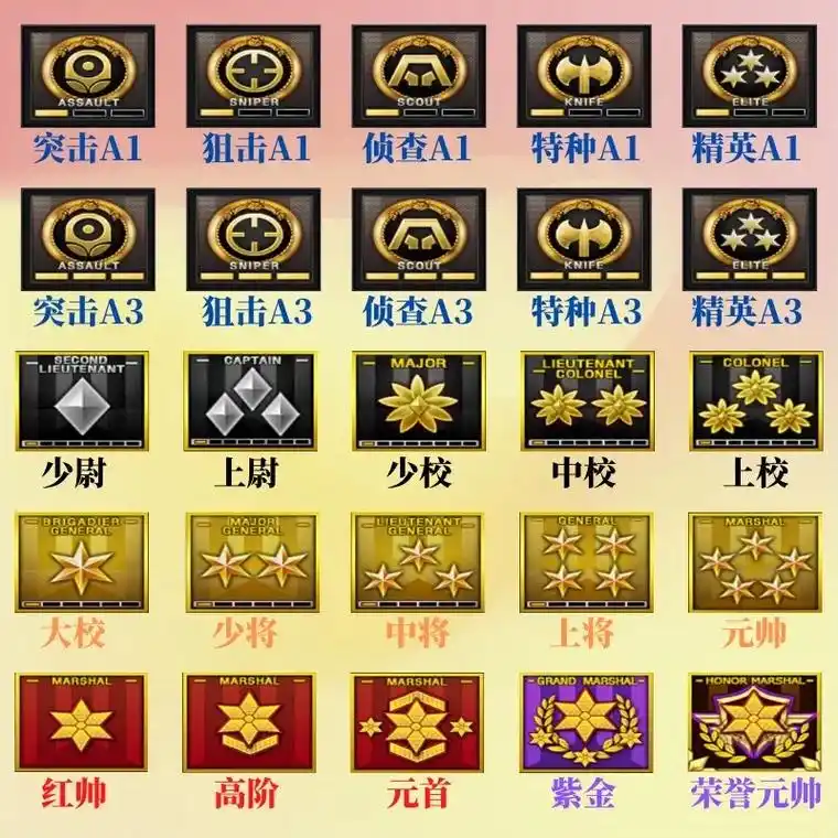 等级徽章d刷.#穿越火线 #军衔等级 #cf热度回升#cf  - 抖音