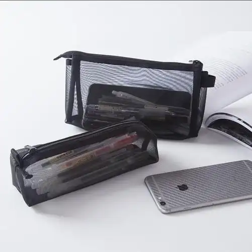 日本muji无印良品文具大容量透明简约笔袋学生考试笔袋