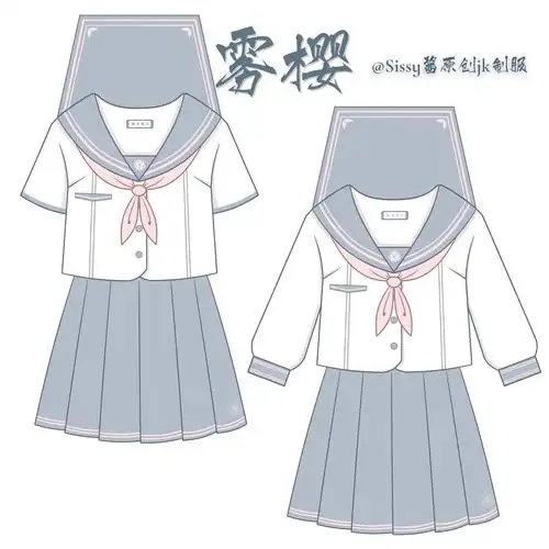 热销jk制服水手服樱花刺绣