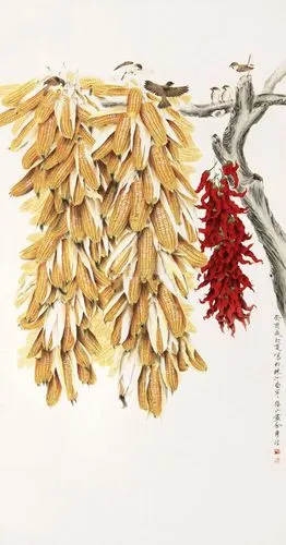 周彦生 丰收图 镜心 纸本作品欣赏