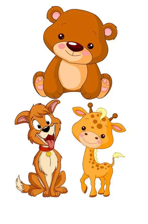 彩色卡通精美动物设计矢量元素素材-众图网