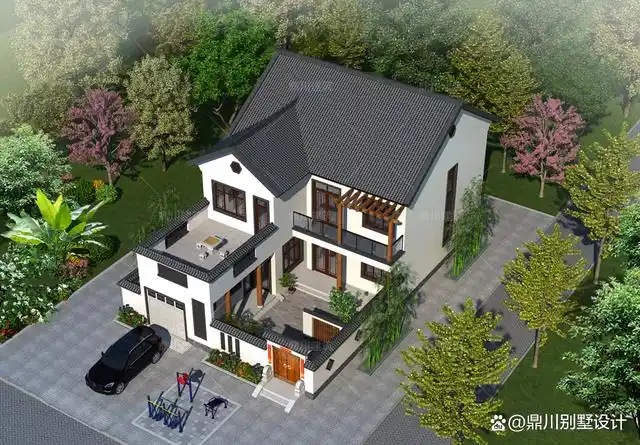 稳重质朴,以一种恬淡的姿态注入农村中,生活就像是中式的房子,淡然