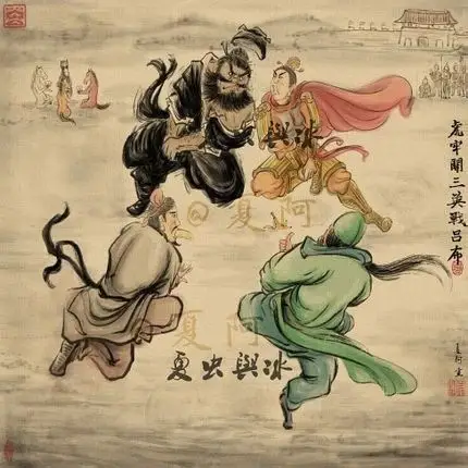 没错,就是你小时候玩的斗鸡三英斗鸡战吕布▼这画就值500w!