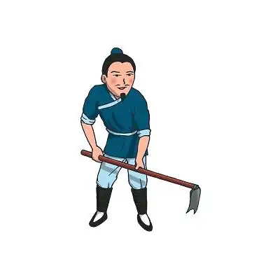 古代劳动人民古风插画元素辛勤劳作农民元素