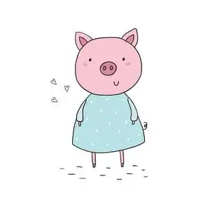 中国日历矢量图2019年新年标志矢量图的卡通小猪矢量图的卡通小猪眄