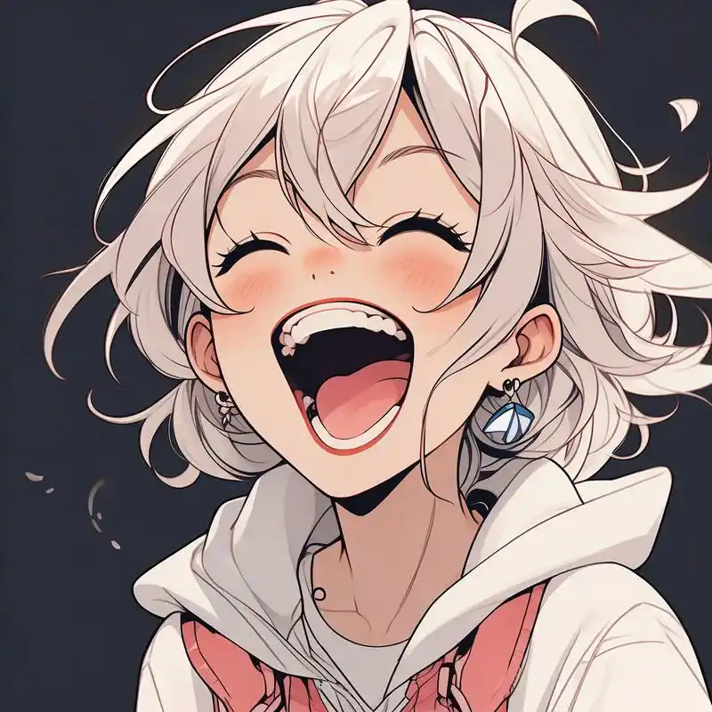 90女孩咧嘴大笑头像92