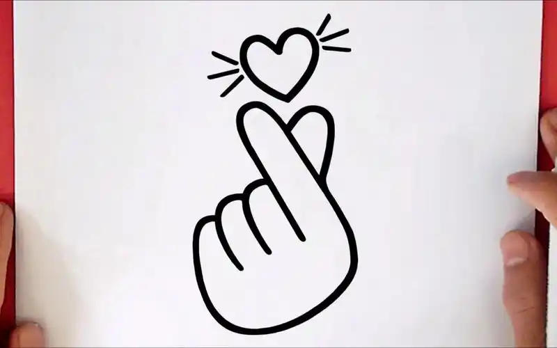 【简笔画】教你一步一步画比心手势~超级简单的绘画,一看就会!