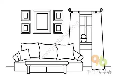 客厅的简笔画 客厅的简笔画简单漂亮