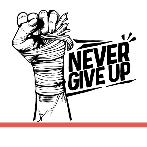 never give up永不放弃励志运动训练健身房墙贴画镂空装饰墙贴纸