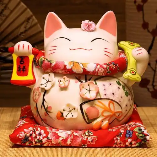 吉善缘大号招财猫存钱罐摆件店铺开业陶瓷储蓄罐发财猫创意开业礼品送