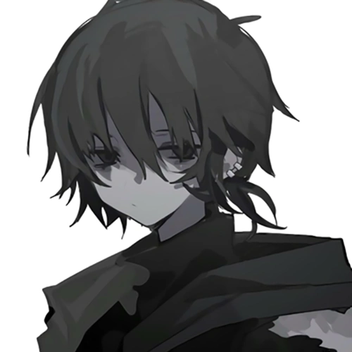 微信黑白动漫男生头像