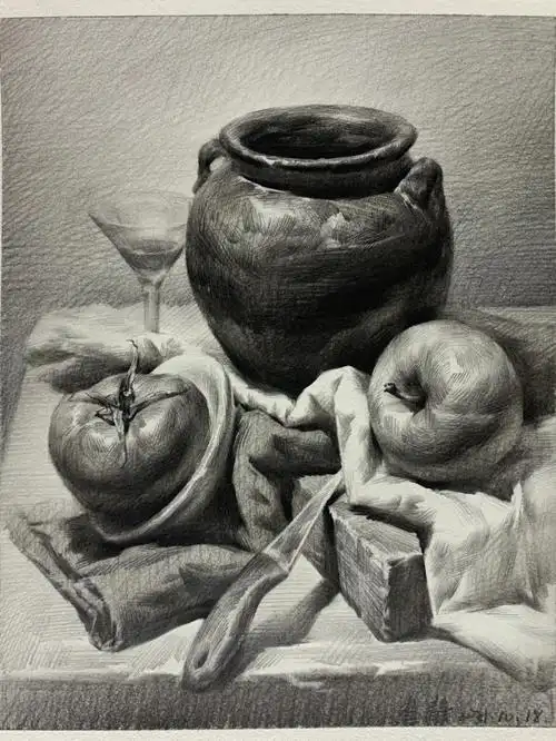 素描静物组合步骤