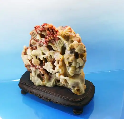 天然石头雕刻品 福建寿山石工艺品摆件芙蓉石【8鹤呈祥】