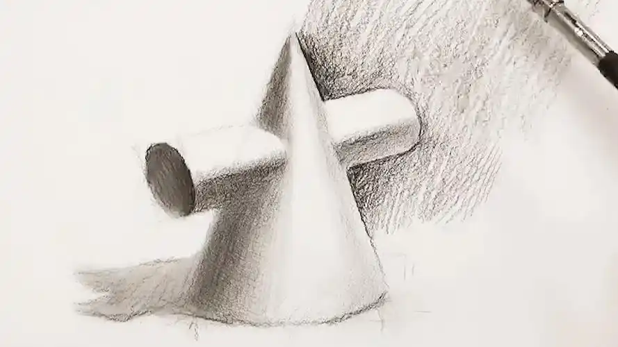 素描基础入门石膏几何体教程-带耳圆锥