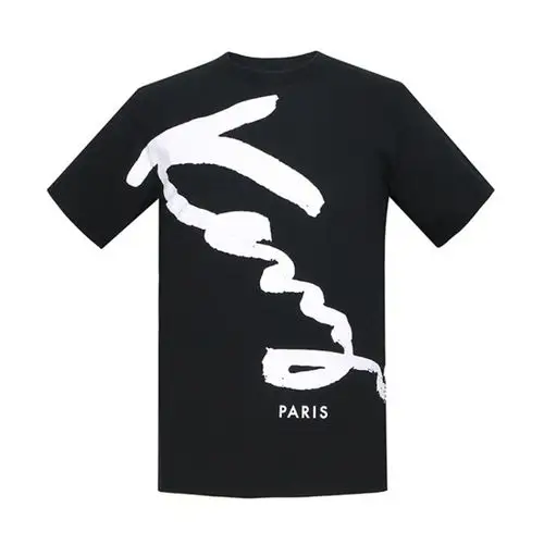 kenzo t 恤 高田贤三 男士圆领棉质签名印花短袖5ts091 黑色 l
