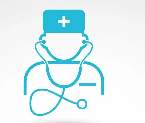 蓝色医生标志背景矢量素材