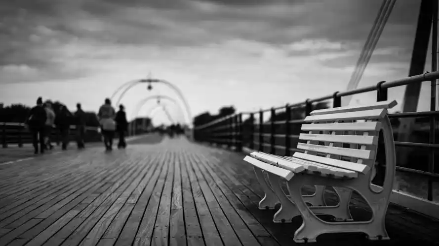 孤独的风景黑白风格桌面壁纸