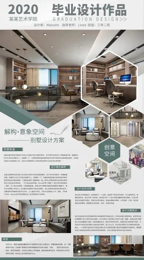 室内毕设展板 – 室内毕业设计展板模版psd格式