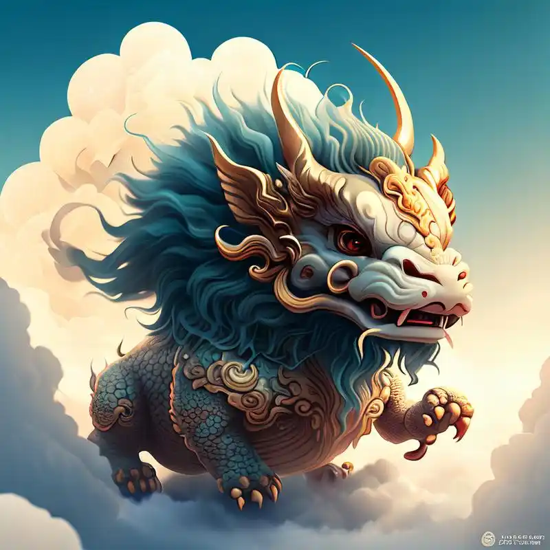 ai绘画:生成关键词是龙,这到底是哪个神兽?麒麟?貔貅?#ai绘画# #艺术