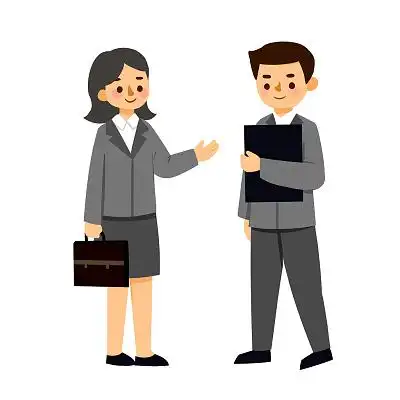 商务小人卡通人物商务合作销售白领png素材