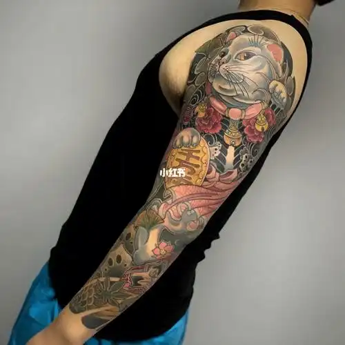 我的纹身分享  #刺青  #招财猫  #花臂纹身  #我家有只招财猫  #猫