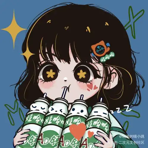 原创情侣头像【吃货篇-娃哈哈】_q版头像头像约稿约稿绘画作品