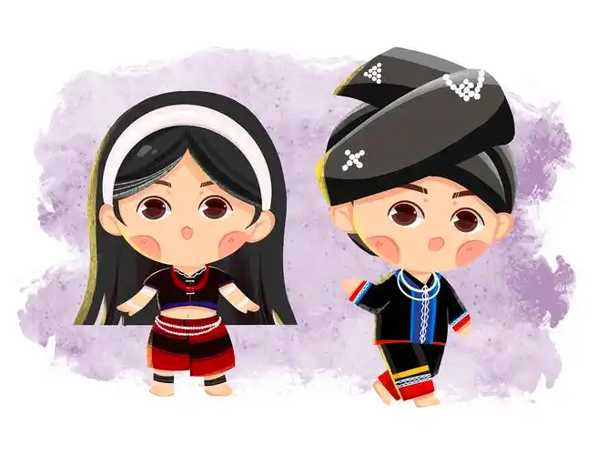 佤族服饰人物插画