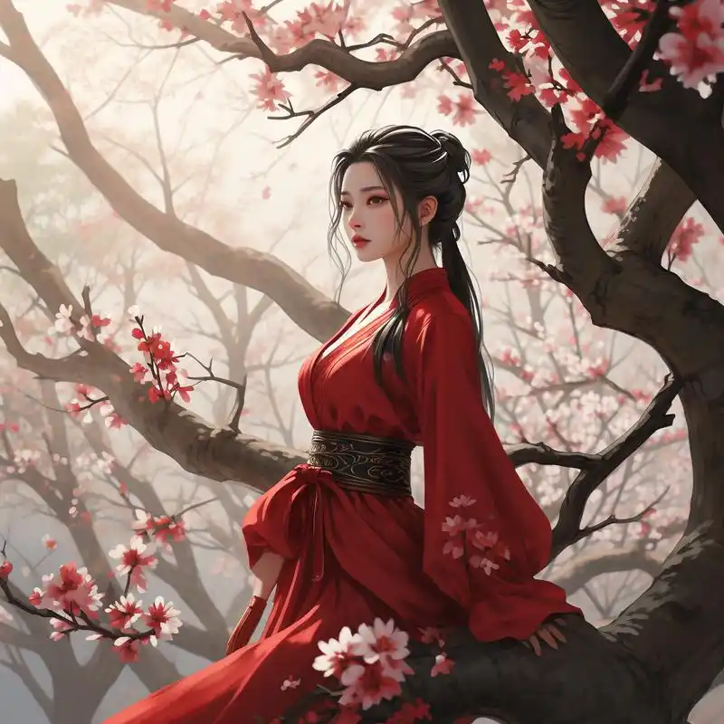 你喜欢这样的古风红衣女子头像吗?💕