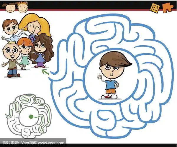 卡通迷宫或迷宫游戏