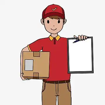 送快递卡通图素材_送快递卡通图图片元素-觅元素